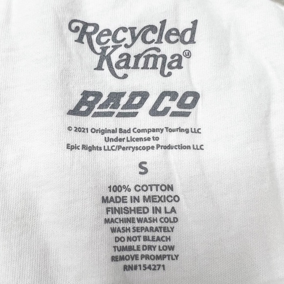NWOT Bad Company Holy Water Long Sleeve Graphic T-Shirt White Women’s XS - Picture 6 of 8